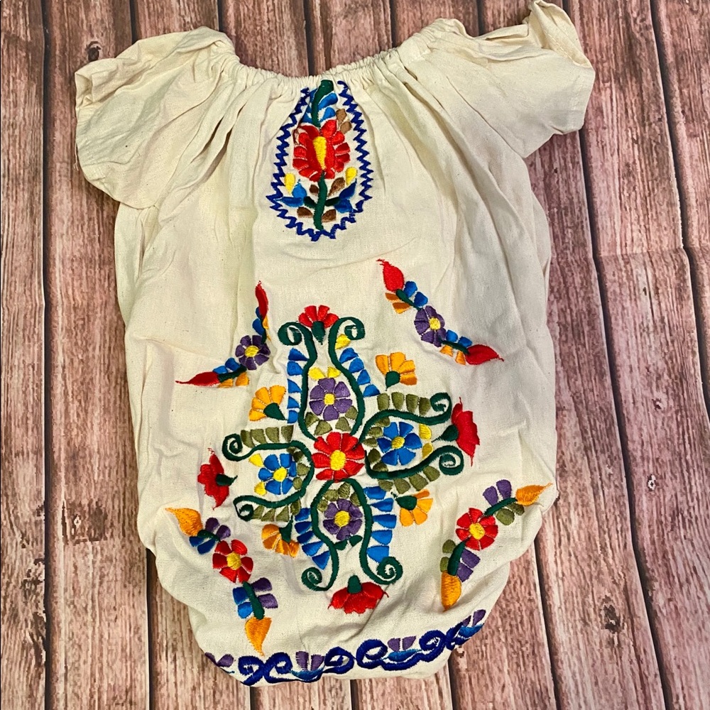 Handmade Mexican Girl’s Onesie
